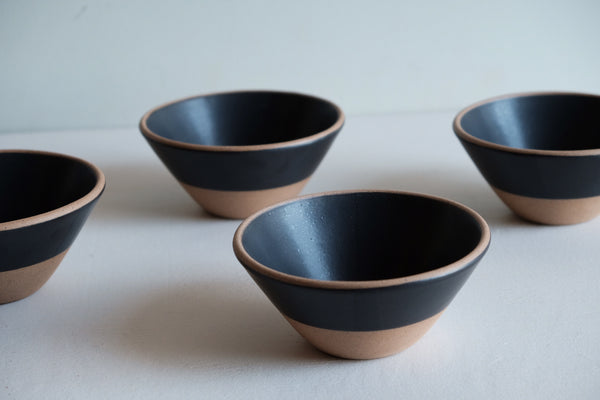 Set of 4 Soup Bowls, Black -  SECONDS